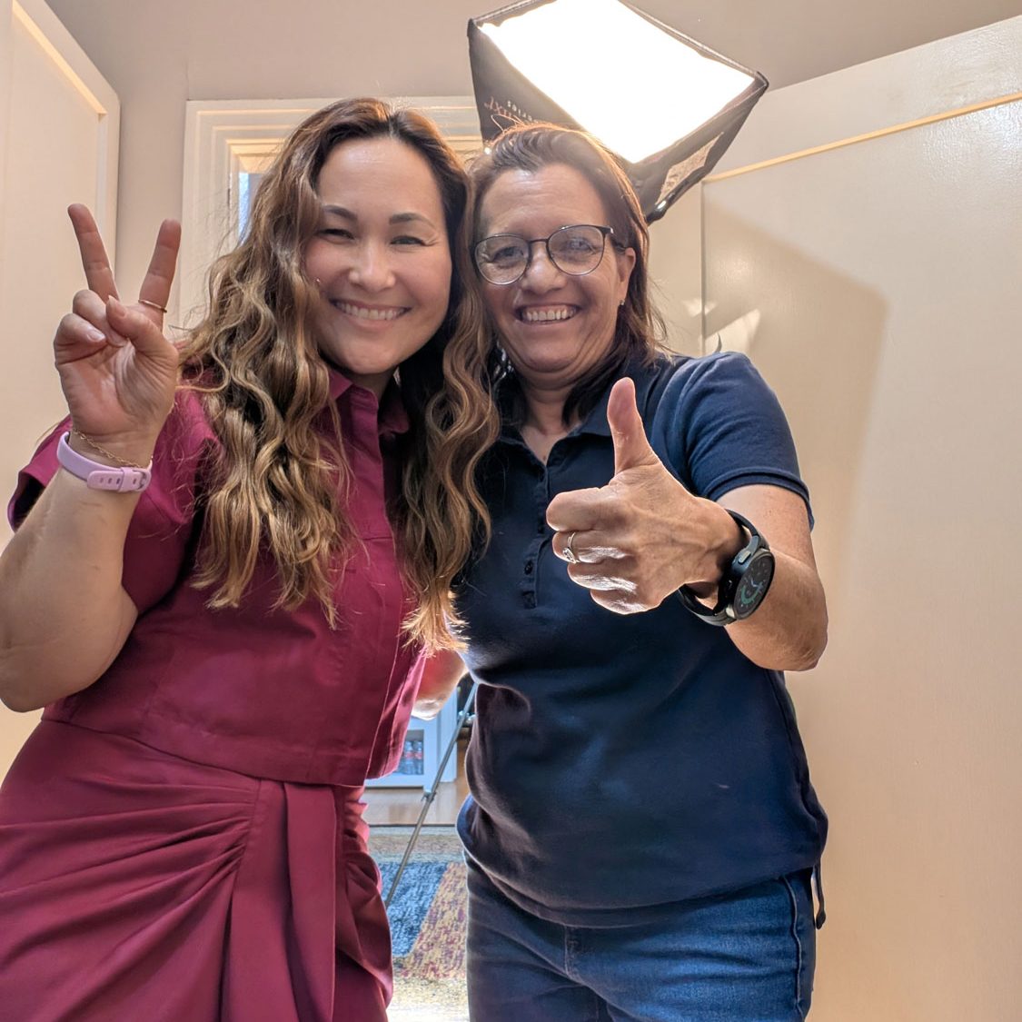 Nadine Sachiko Hsu and Christine Zito smiling into the camera.