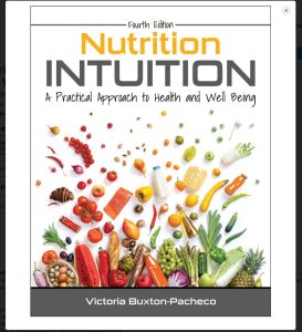 Book cover of Nutrition Intuition by Victoria Buxton-Pacheco of USC Arcadia Hosptial.