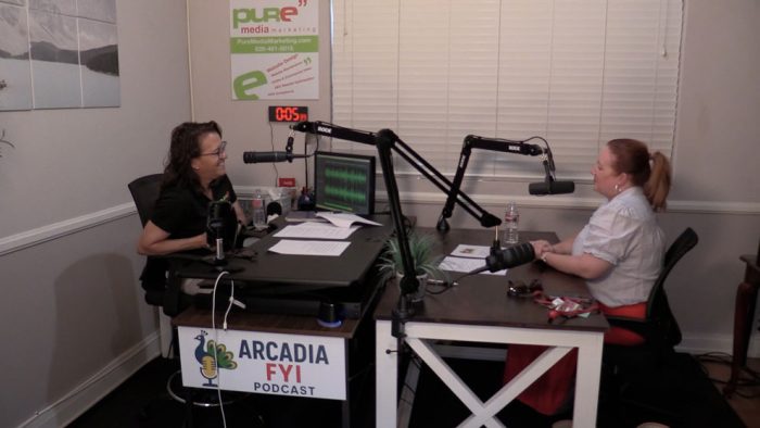Christine Zito interviewing Victoria Buxton-Pacheco with USC Arcadia Hospital on Arcadia FYI Podcast.