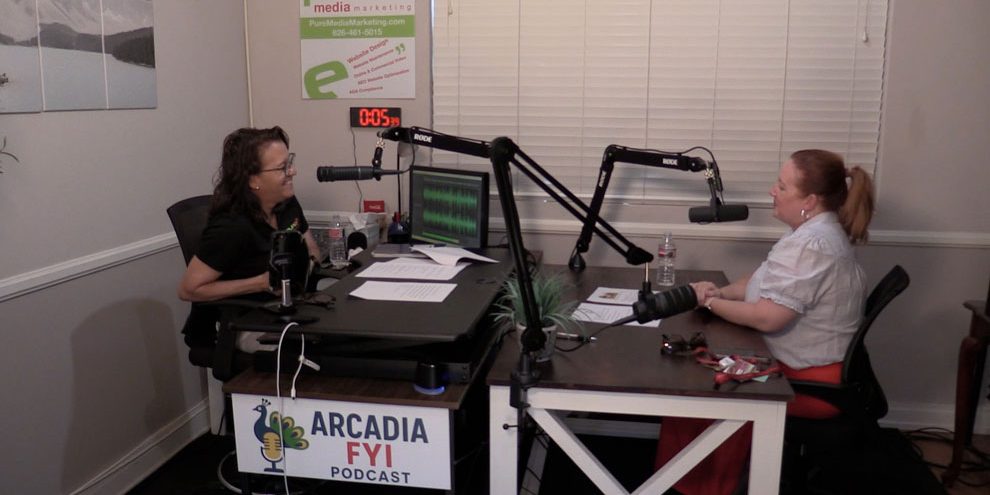 Christine Zito interviewing Victoria Buxton-Pacheco with USC Arcadia Hospital on Arcadia FYI Podcast.