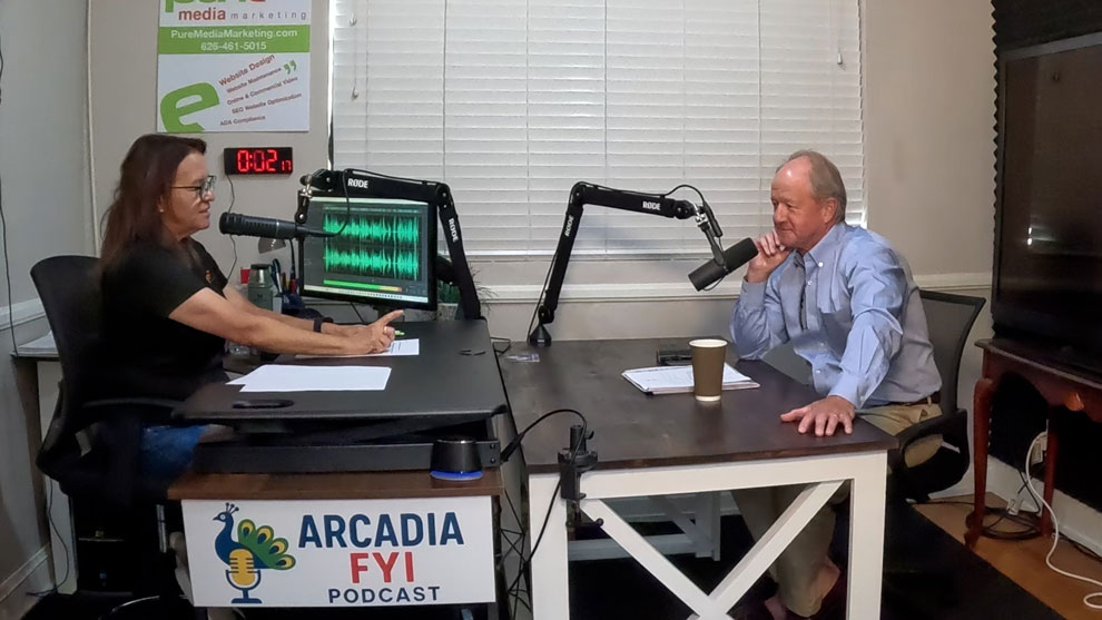 Pete Siberell on Arcadia FYI with Christine in studio talking.