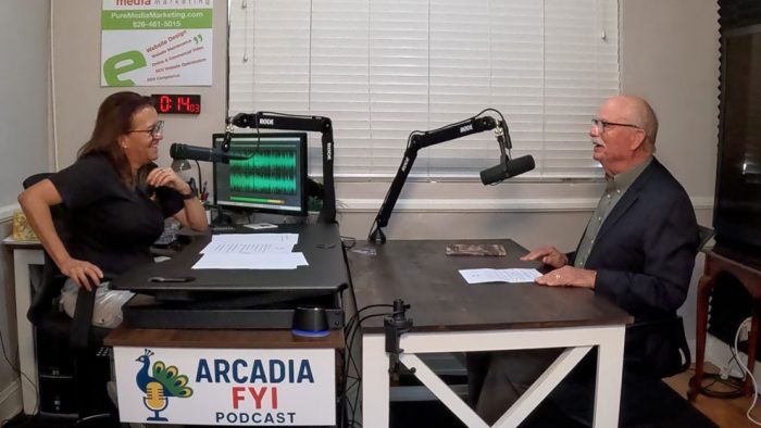 Christine Zito host of Arcadia FYI interview Ed Andersen, President of the Arcadia Historical Society.