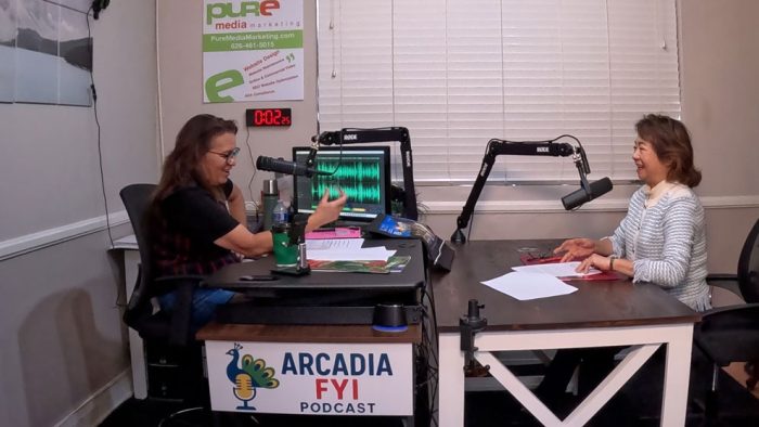 Christine-and-Christine-laughing Christine Zito and Christine Lee, President and CEO of the Arcadia Performing Arts Foundation talk on Arcadia FYI.