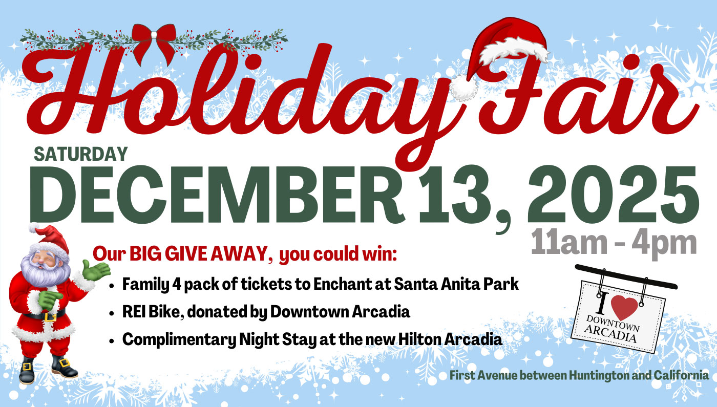 Downtown Arcadia Holiday Fair flyer. 