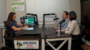 Pricilla Cunningham and Kenneth Lindstrom, Business Performance Advisors with Insperity having fun on Arcadia FYI with Christine Zito.